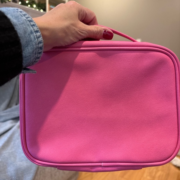 NWOT Lancôme Pink Cosmetic Train Case - Picture 2 of 3